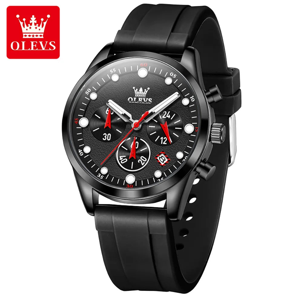 OLEVS 5602 Luminous Quartz Watch — Auto Date, Power Reserve Display