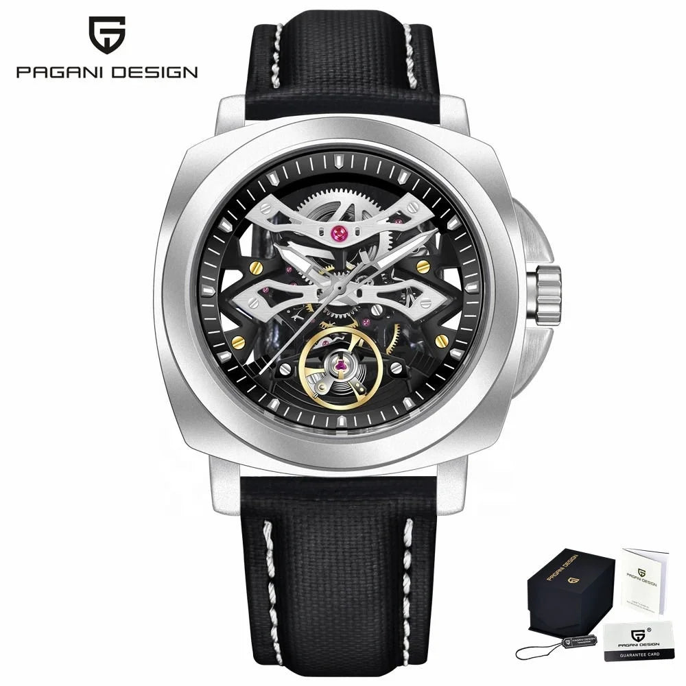 Pagani Design Watch YS017 Stainless Steel Waterproof Automatic Men Watch Sapphire Glass Skeleton Tourbillon Mechanical Watch