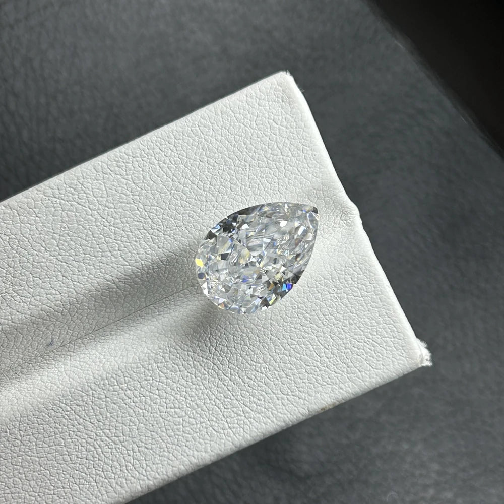HQ GEMS Ice Crushed Cut Pear Shape White D VVS1 Lab Grown Moissanite Pendant Jewelry Diamond