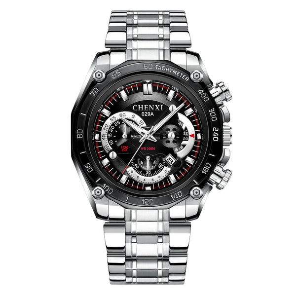 CHENXI 029 Japan Quartz Business Watch — 44mm Oval, Luminous, 3BAR