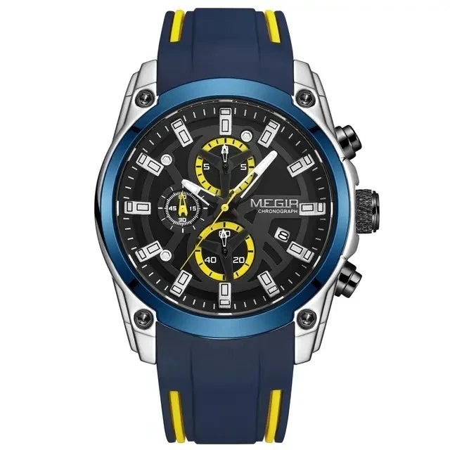 MEGIR 2144 Chronograph Sport Watch — 46.5mm, Japan Quartz, Silicone