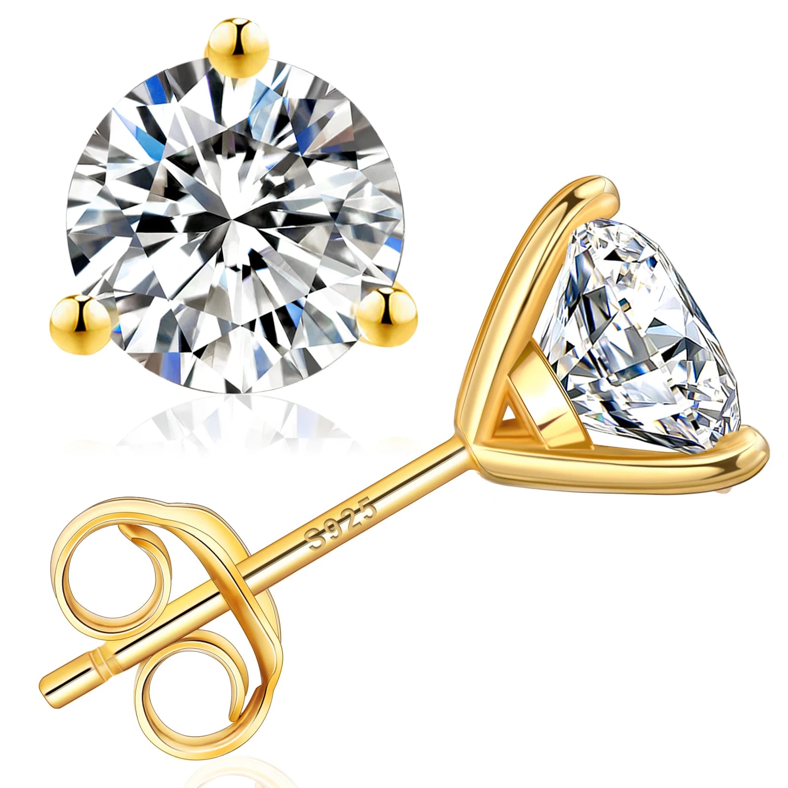 Luxury Moissanite Stud 1ct VVS 925 Sterling Silver Men Women Jewelry Flower Cluster Halo Diamond Earrings With GRA Certificate