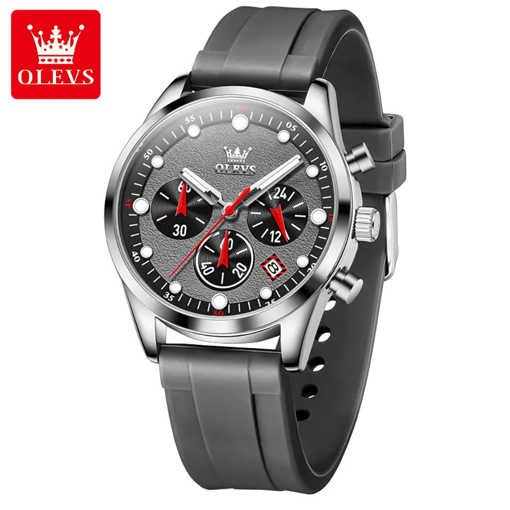 OLEVS 5602 Luminous Quartz Watch — Auto Date, Power Reserve Display