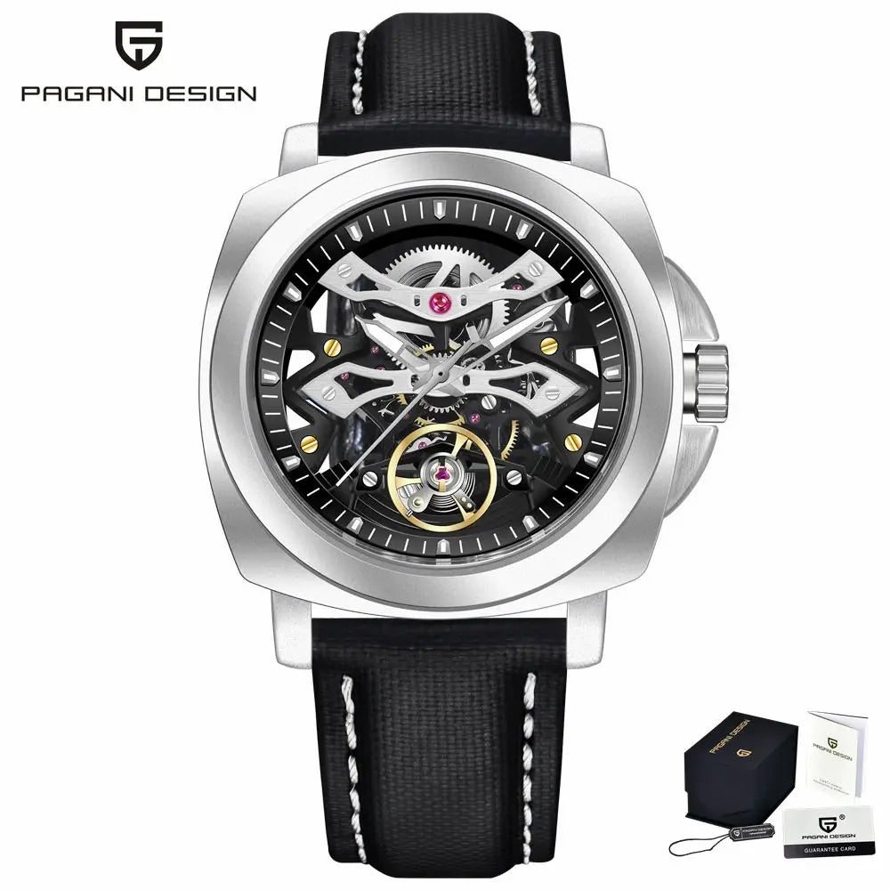 Pagani Design Watch YS017 Stainless Steel Waterproof Automatic Men Watch Sapphire Glass Skeleton Tourbillon Mechanical Watch