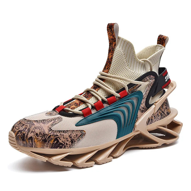 Big Size Blade Fly Woven High Top Sneakers