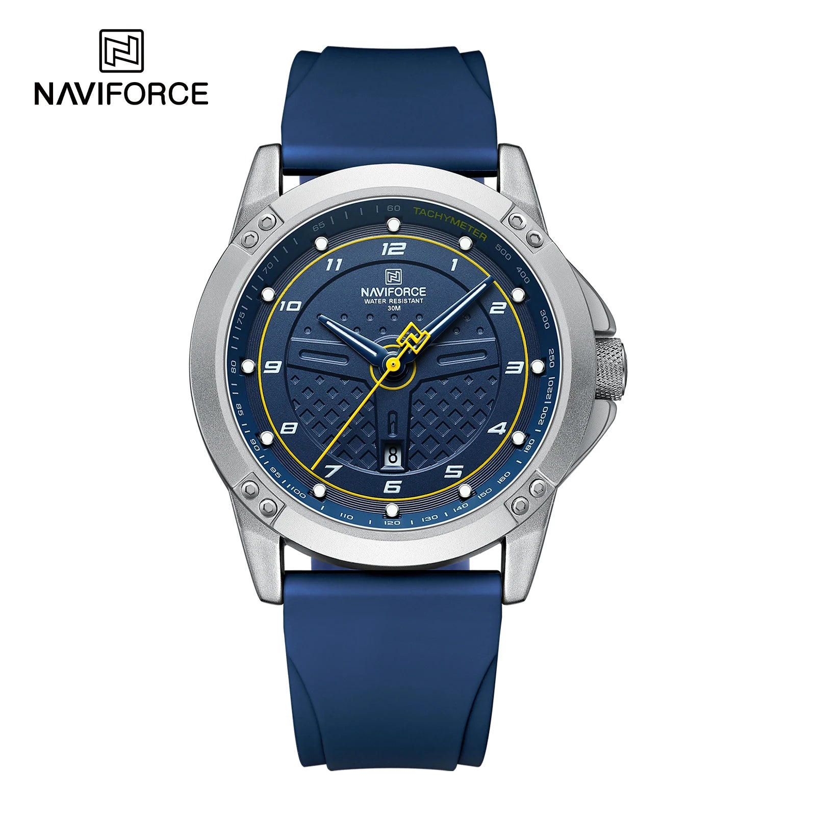 NAVIFORCE 8031 Oval Sport Watch — Silicone, Luminous, Day/Date
