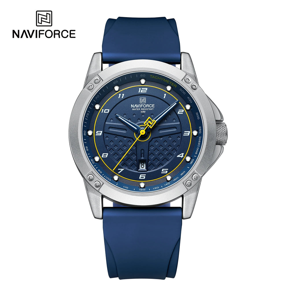 NAVIFORCE 8031 Silicone Sport Quartz Watch — Oval, Day/Date, Luminous