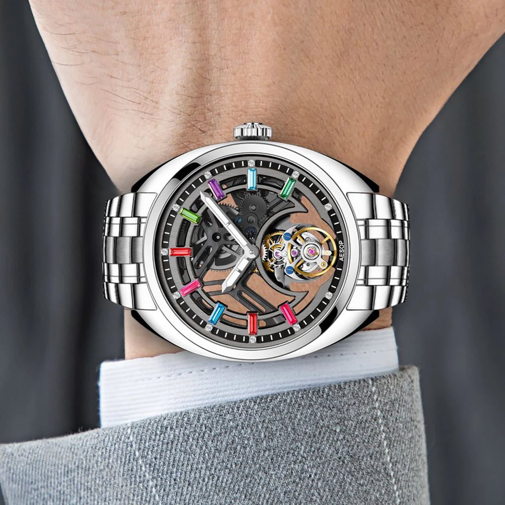AESOP Custom Flying Tourbillon Watch — Oval Case, Sapphire, Leather