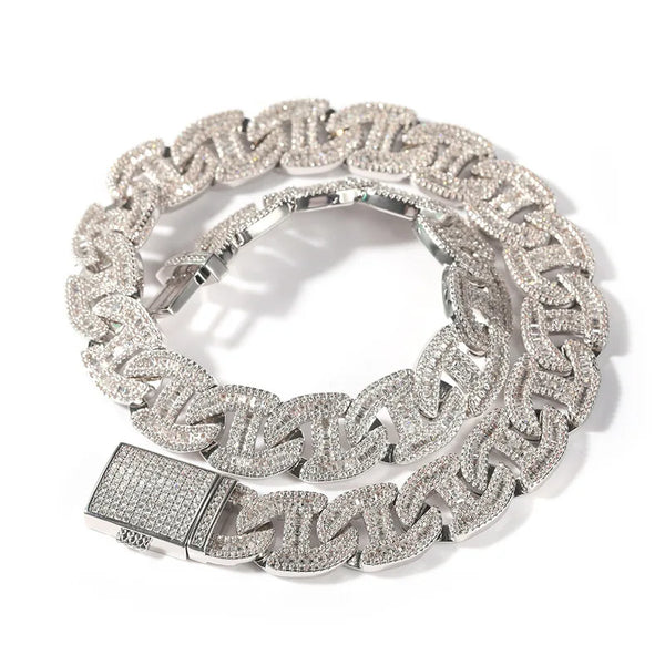 Hip Hop Iced Out 16MM S925 Silver Asscher Cut Moissanite Gold Plated White Gold for Certified Cuban Link Necklace for Men Women