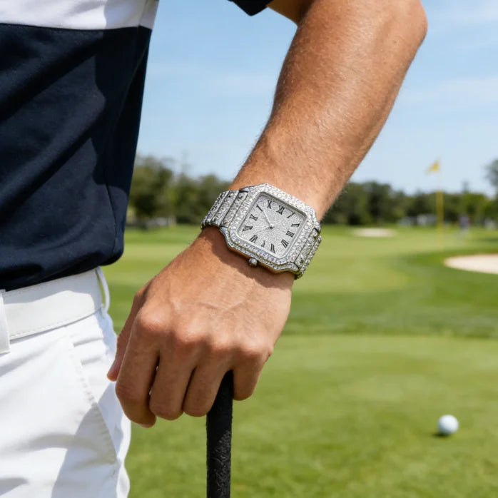 Iced Out VVS1 Moissanite 40mm Mechanical Watch — Stainless Steel