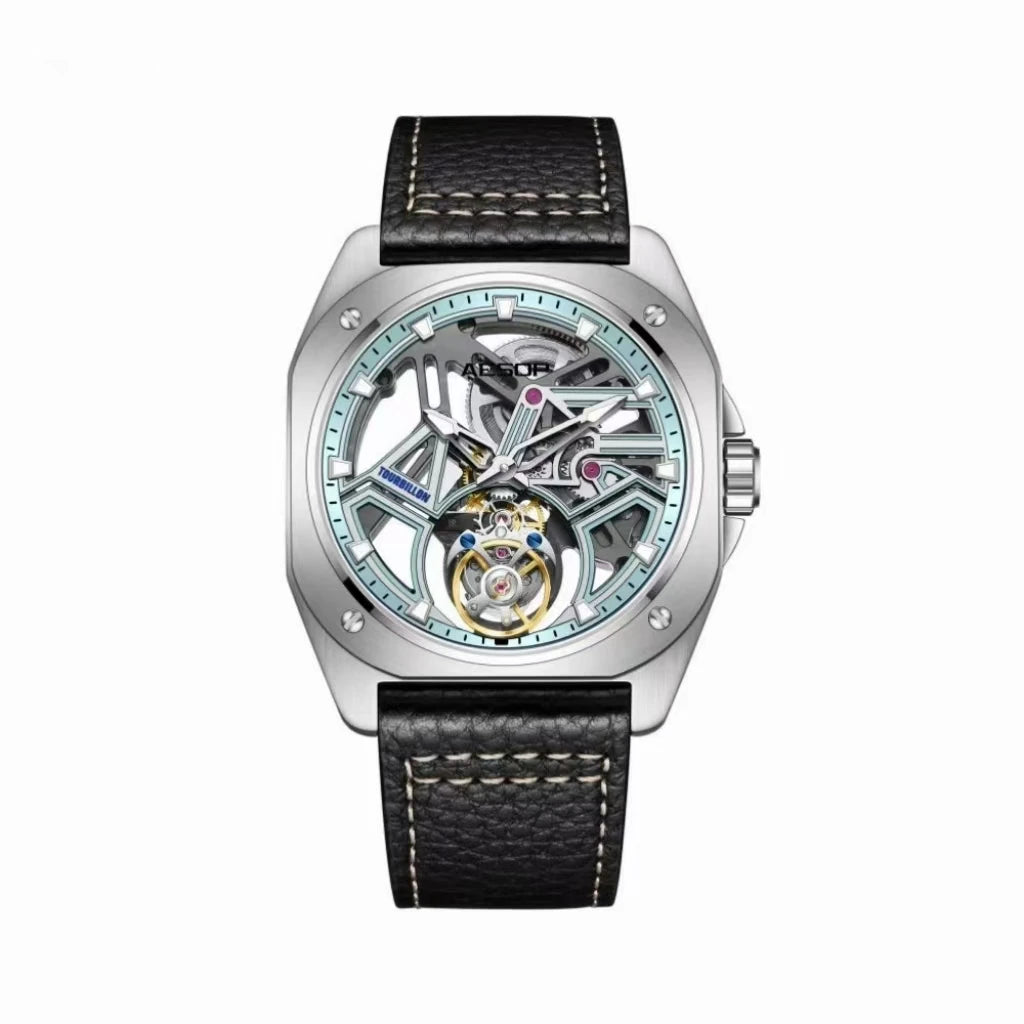 Luxury Hollow Skeleton Tourbillon Watch — 42.5mm, Sapphire Crystal, Leather