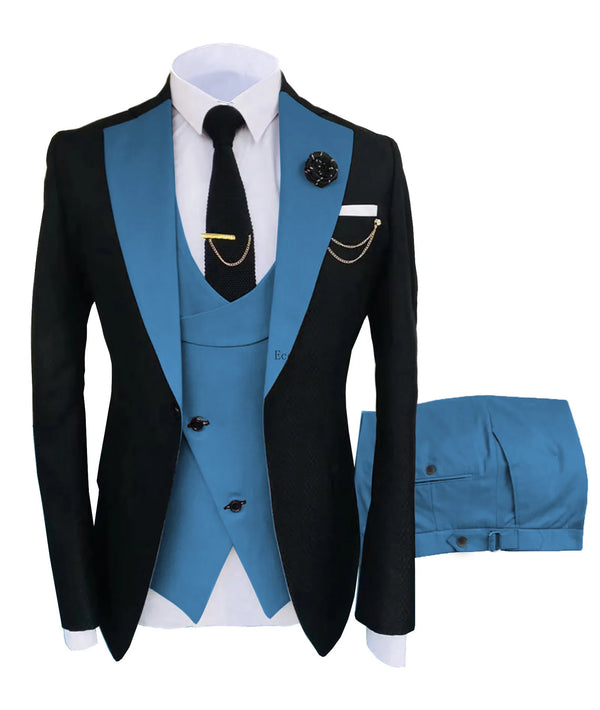 Customized 2024 Fashion 3-Piece Slim Fit Groom Tuxedos Elegant Business Suits for Men Drop Shipped Plus Size Prom Wedding Suits