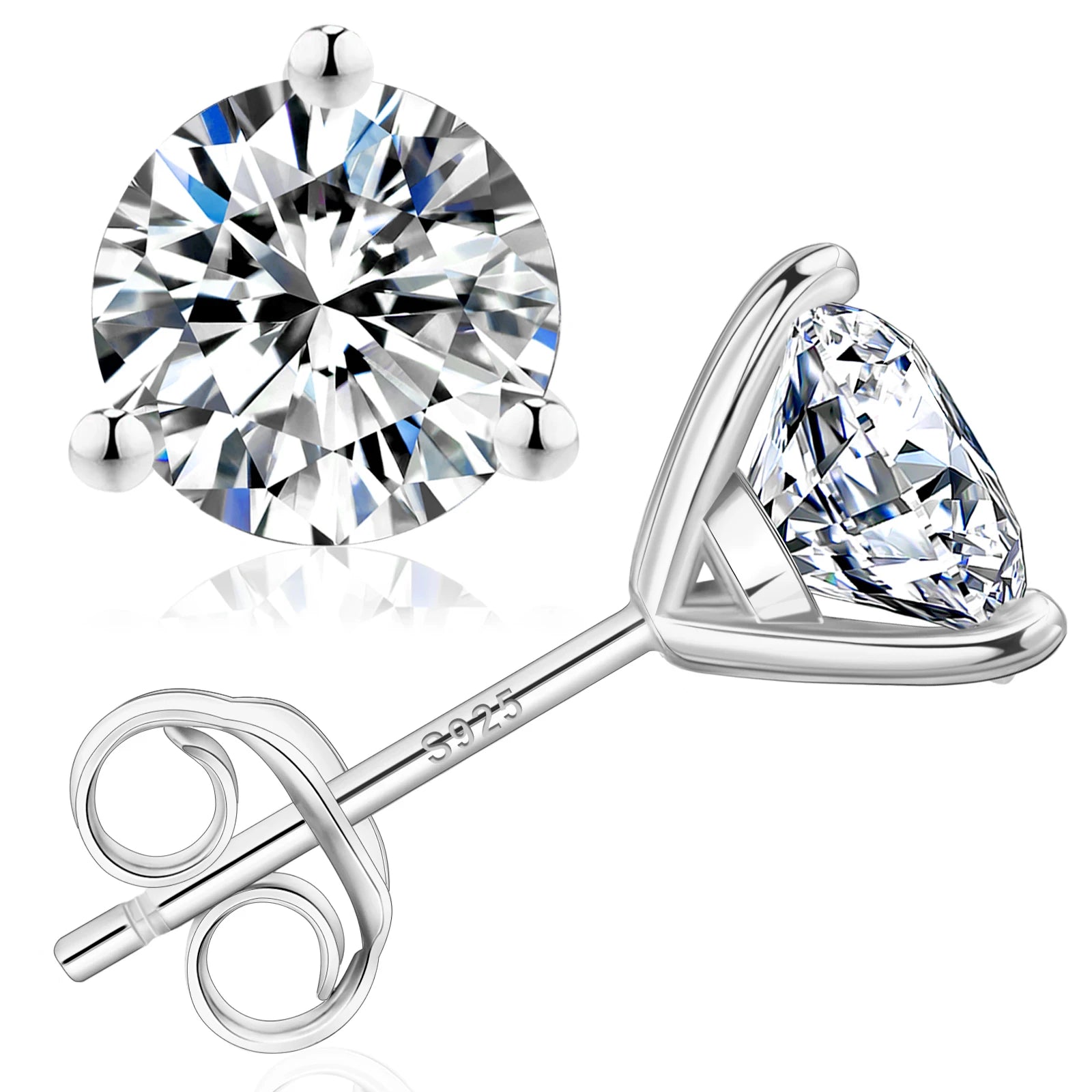 Luxury Moissanite Stud 1ct VVS 925 Sterling Silver Men Women Jewelry Flower Cluster Halo Diamond Earrings With GRA Certificate