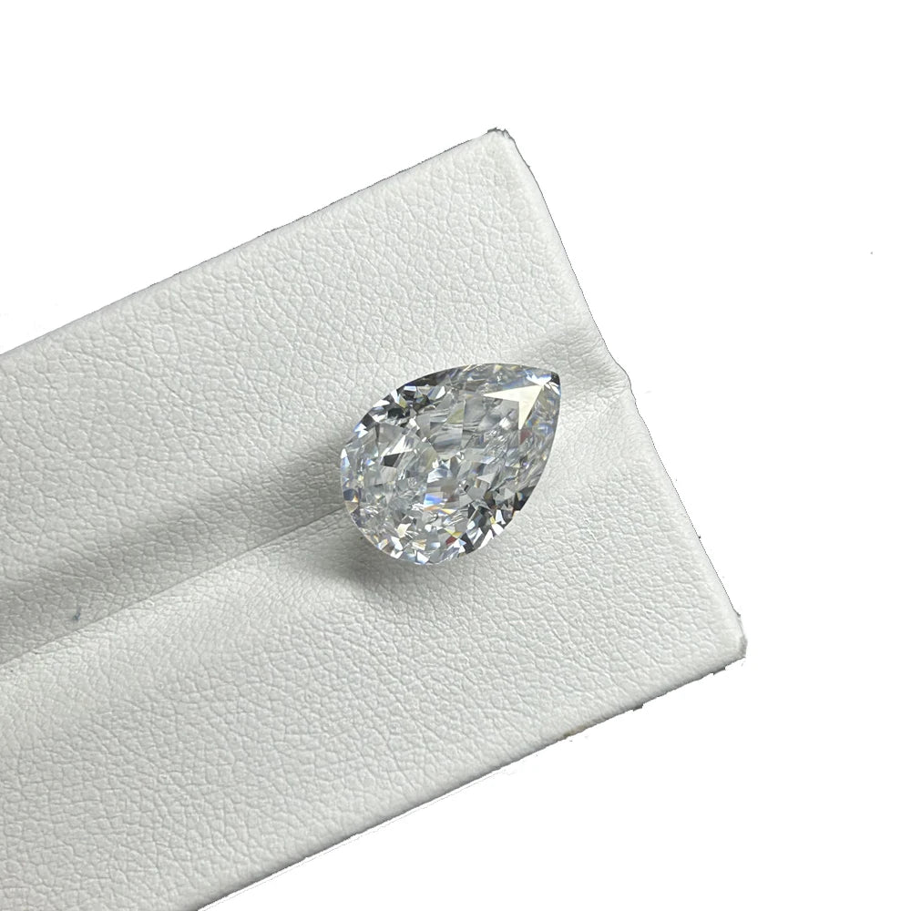 HQ GEMS Ice Crushed Cut Pear Shape White D VVS1 Lab Grown Moissanite Pendant Jewelry Diamond