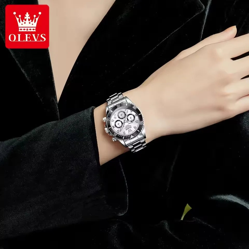 OLEVS 5632 Women's Luminous Quartz Watch — 35mm, Multi-Function, Date