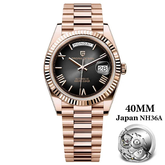 PAGANI DESIGN 1783 Rose Gold Automatic Watch — Sapphire, 10BAR, 40mm