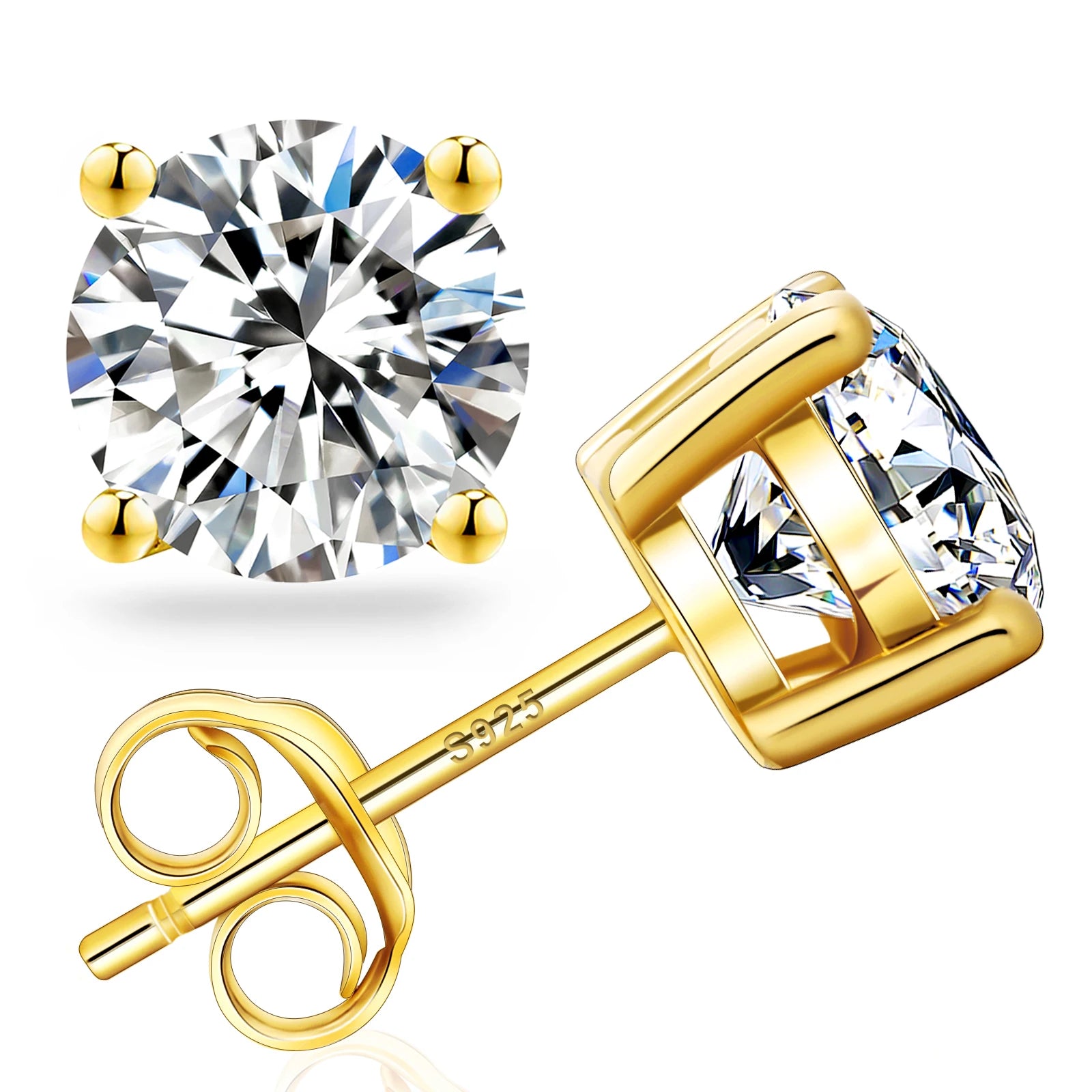 Luxury Moissanite Stud 1ct VVS 925 Sterling Silver Men Women Jewelry Flower Cluster Halo Diamond Earrings With GRA Certificate