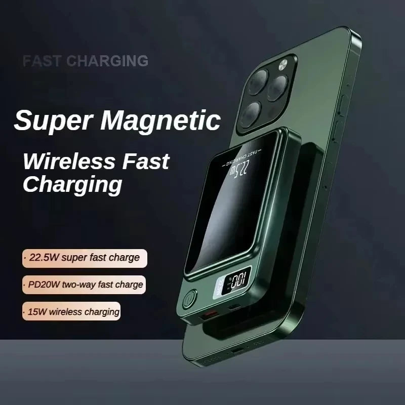 VIVO 500000mAh Wireless Magnetic PowerBank 22.5W Fast Charging Portable External Battery PowerBank Adapter For iPhone Huawei