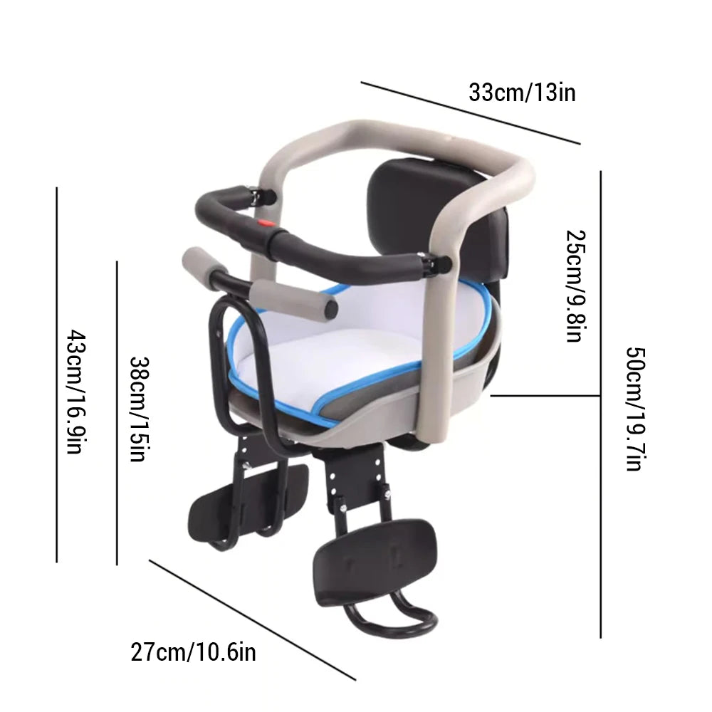 Bike Seat for Kids High-Carbon Steel Child Bike Seat for Toddlers Adjustable Comfortable and Safe Age for 8 Months to 7 Years