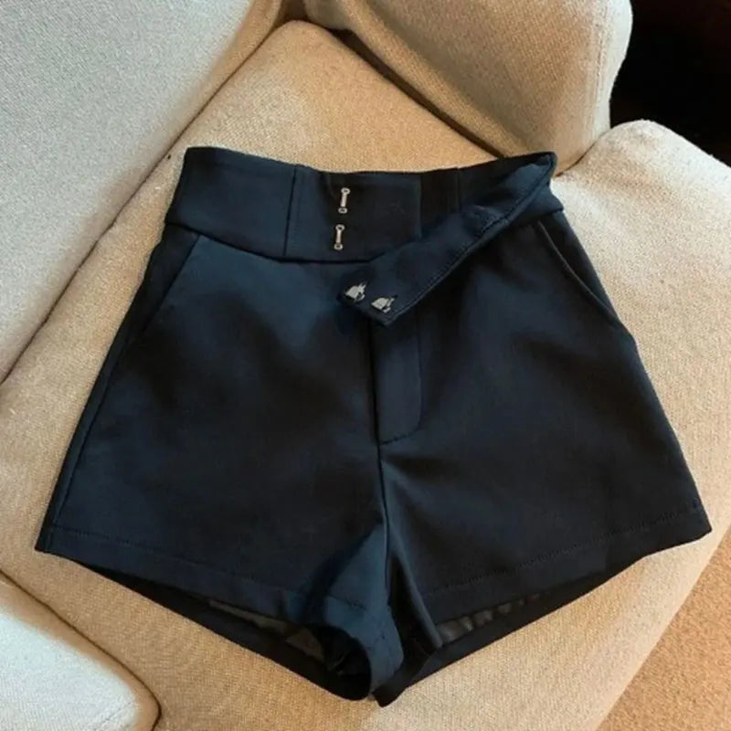 High-Waist A-Line Casual Shorts