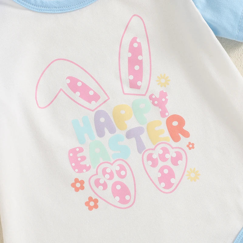 Baby Boy 3-Piece Easter Outfit Set – Romper Pants & Hat