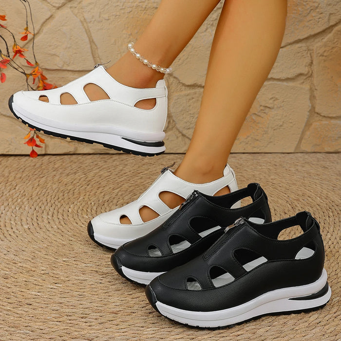 Women Sandals 2025 New Hot Sale Closed Toe Sandals Women Rome Casual Sandals Women Hollow Platform Wedges Plus Size Shoes Female