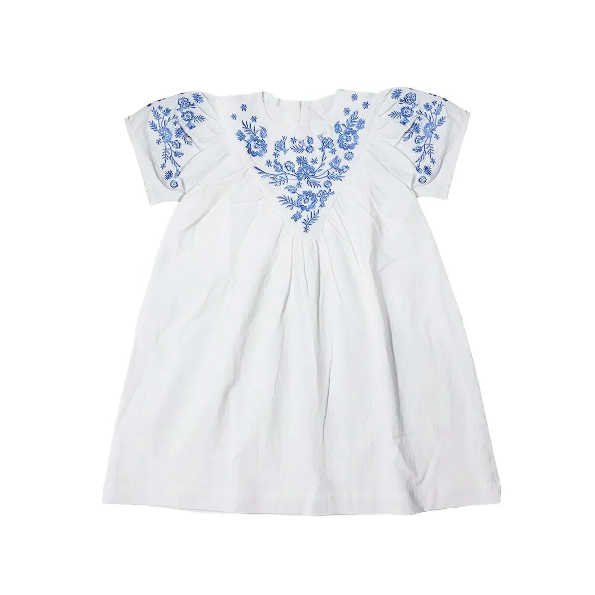 AP Cobalt Embroidery Collection Not Transparent 2025SS Girls Dress Sister Brother Matching Clothing Set Baby Romper Knit Polo