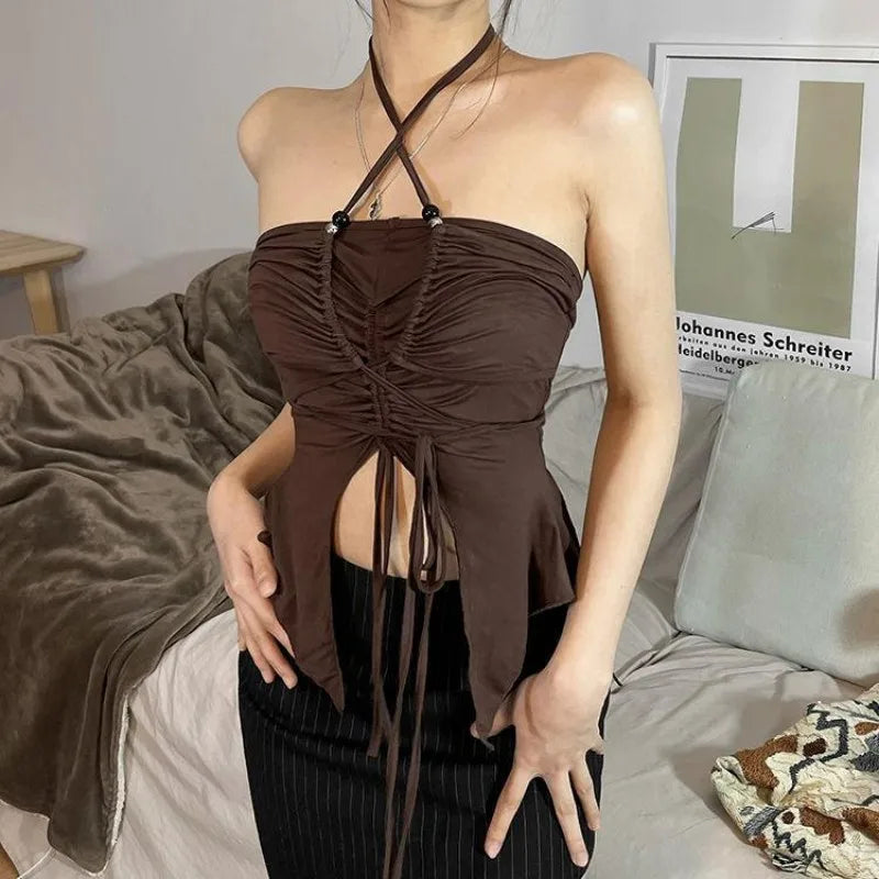 Off-Shoulder Backless Crop Top