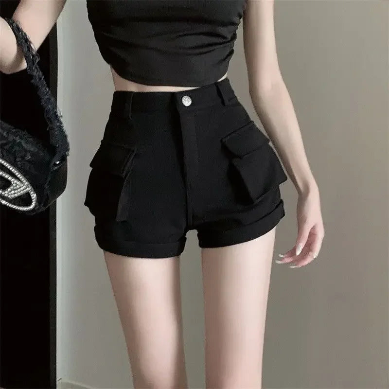High-Waist Skinny Shorts