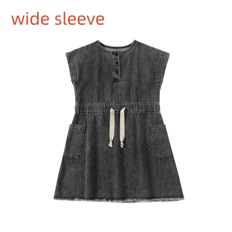 AP 2025 spring summer denim collection boys girls fashion cotton washed jeans family dress shirt skirt