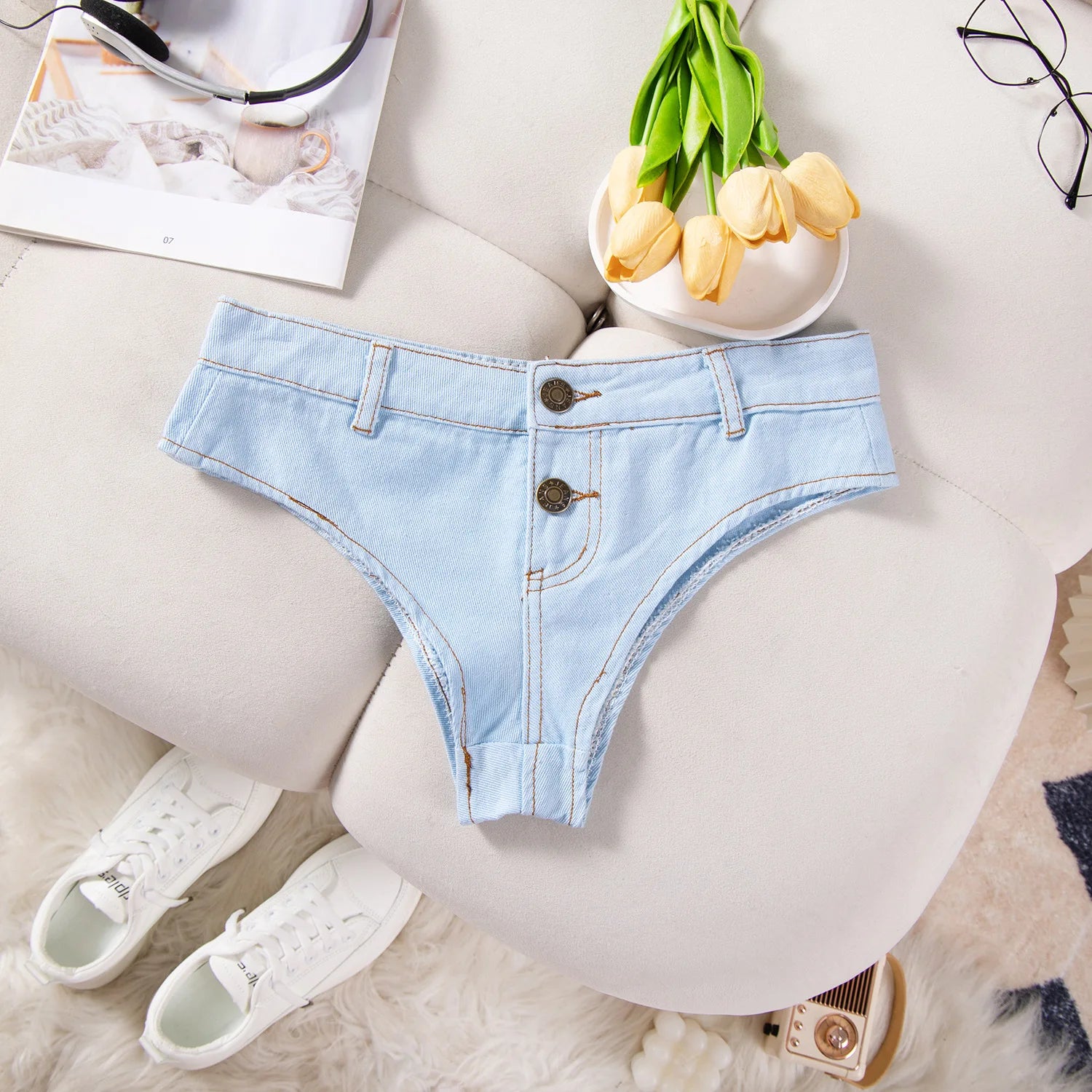Ripped Denim Shorts