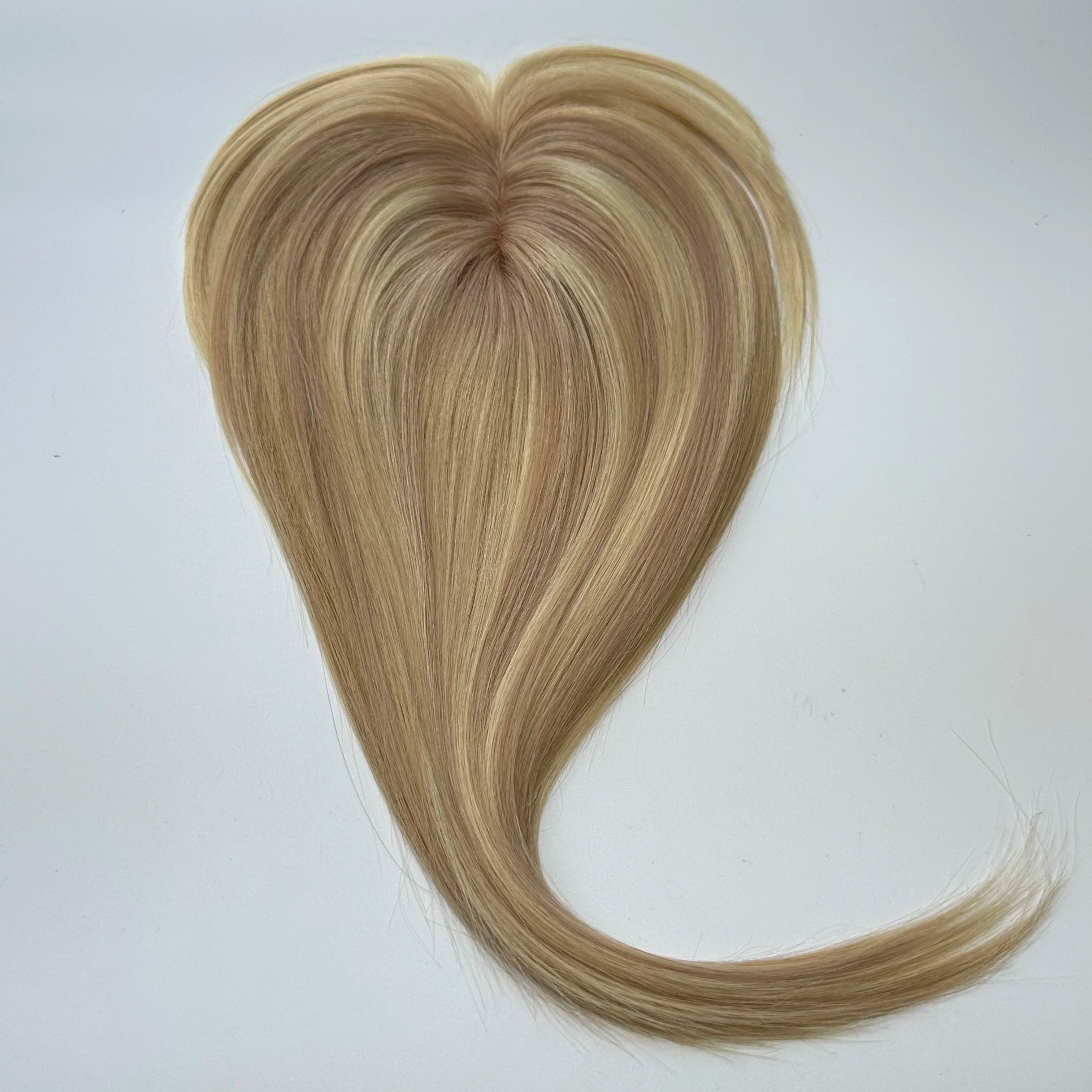 Human Hair Topper Middle Part Lace Wispy Fringe 7x10