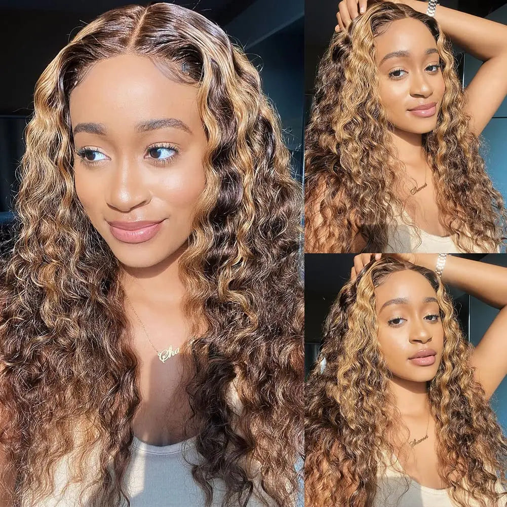 30/36 inch 13x4 Hd Frontal Wig Human Hair Ombro Highlight Deep Wave Piano 13x6 Lace Front Remy 100% Human Hair Wigs 4x4 Closure