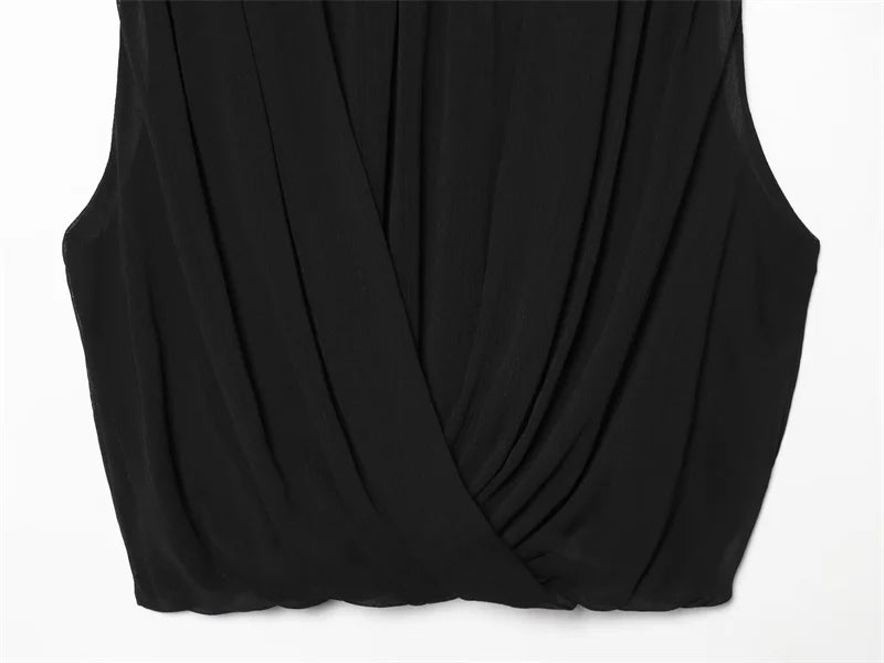 Sleeveless Pleated Tank Top