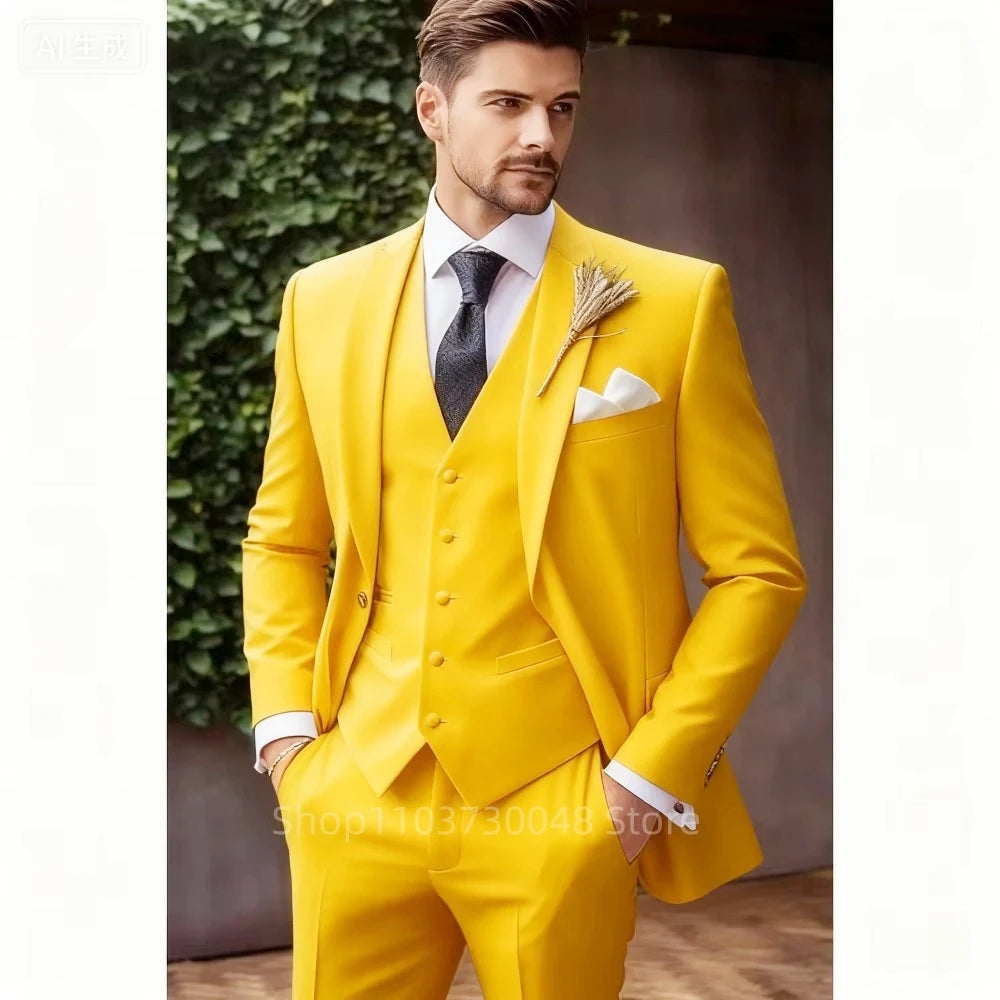 Luxury 3-Piece Men's Tuxedo Suit Slim Fit