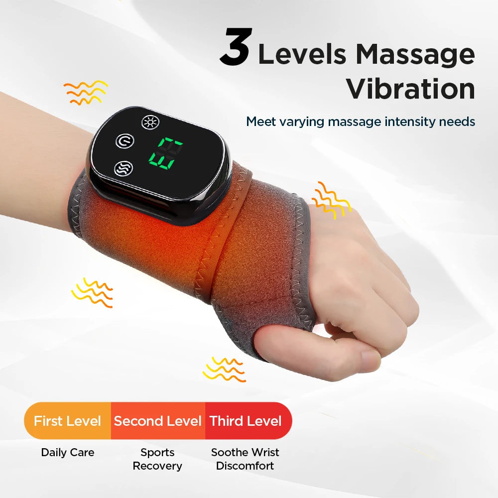 Electric Heated Wrist & Ankle Brace — Vibration Massage with Hot Compress