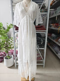 Lace Embroidery Chiffon Beach Dress