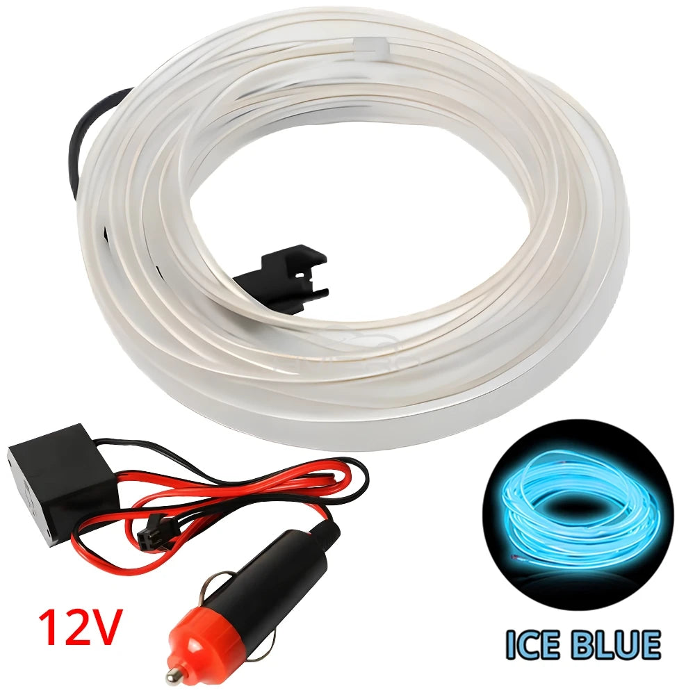 Hot Sale 1/2/3/5M Car Interior Lighting LED Door Strip Decoration Garland Wire Rope Tube Line Flexible Neon Lamps Bar USB Drive