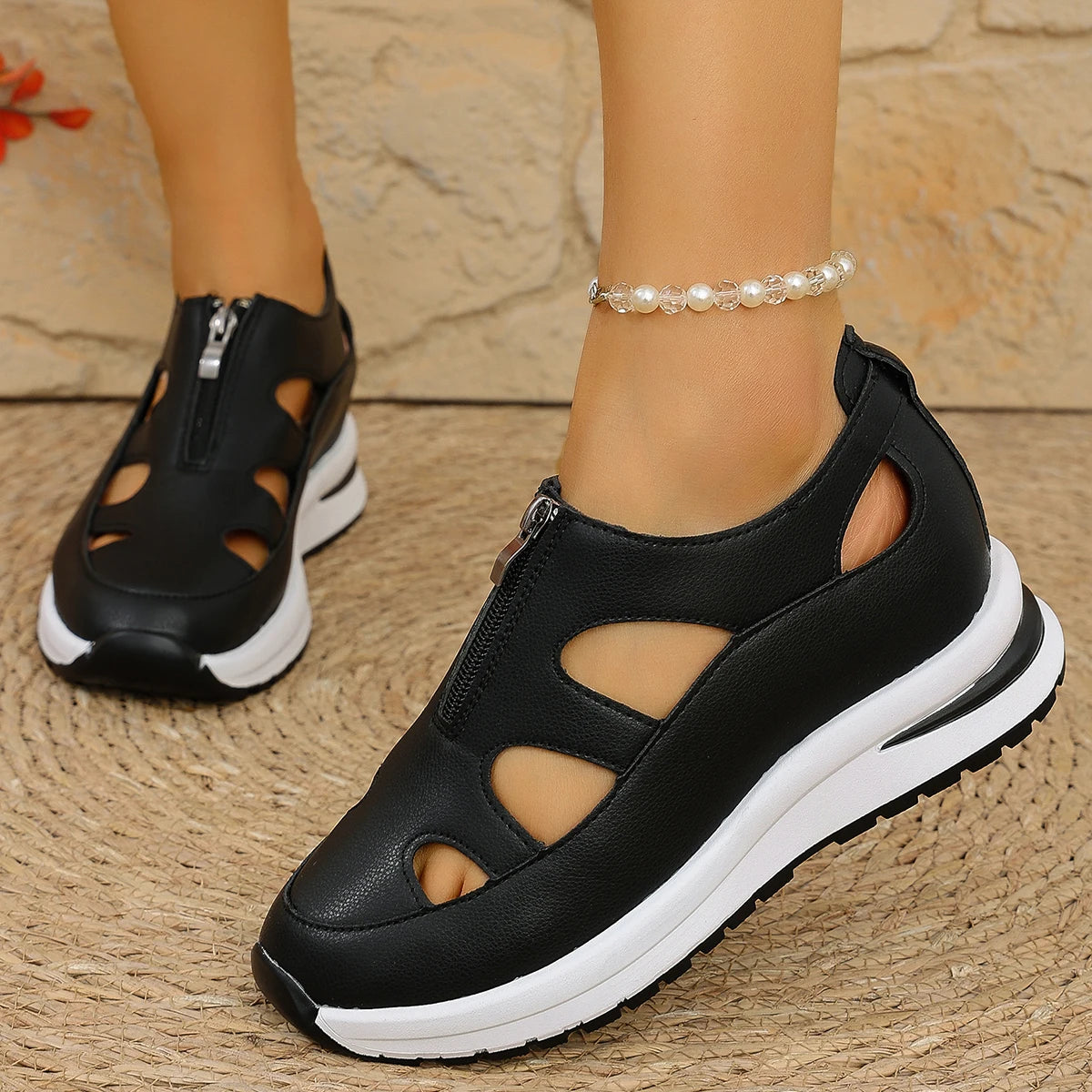 Women Sandals 2025 New Hot Sale Closed Toe Sandals Women Rome Casual Sandals Women Hollow Platform Wedges Plus Size Shoes Female