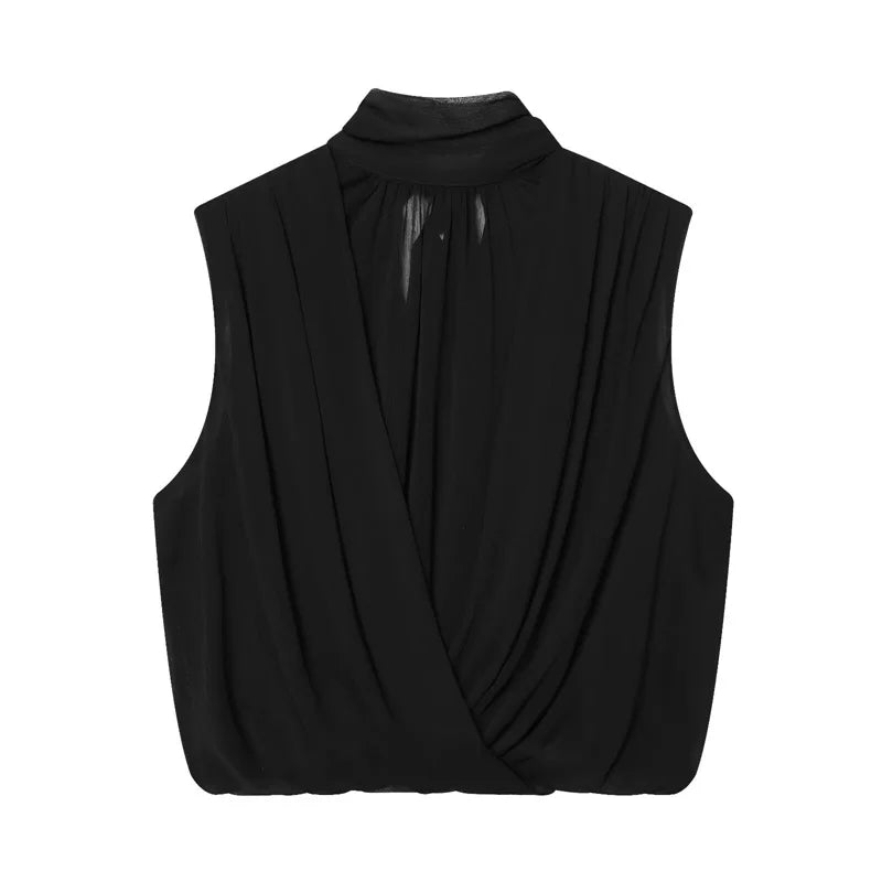 Sleeveless Pleated Tank Top