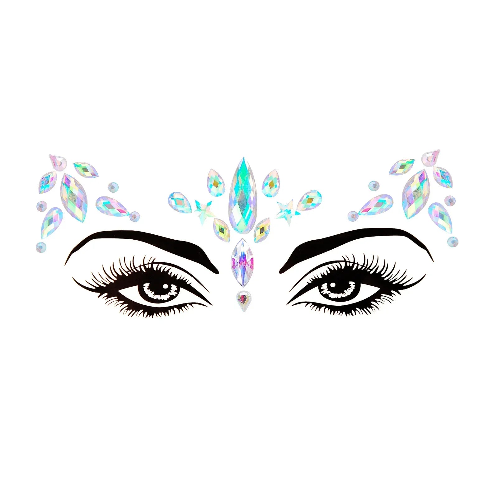 3D Sexy Face Tattoo Stickers Temporary Tattoos Glitter Fake Tattoo Rhinestones Masquerade for Women Party Face Jewels Tattoo