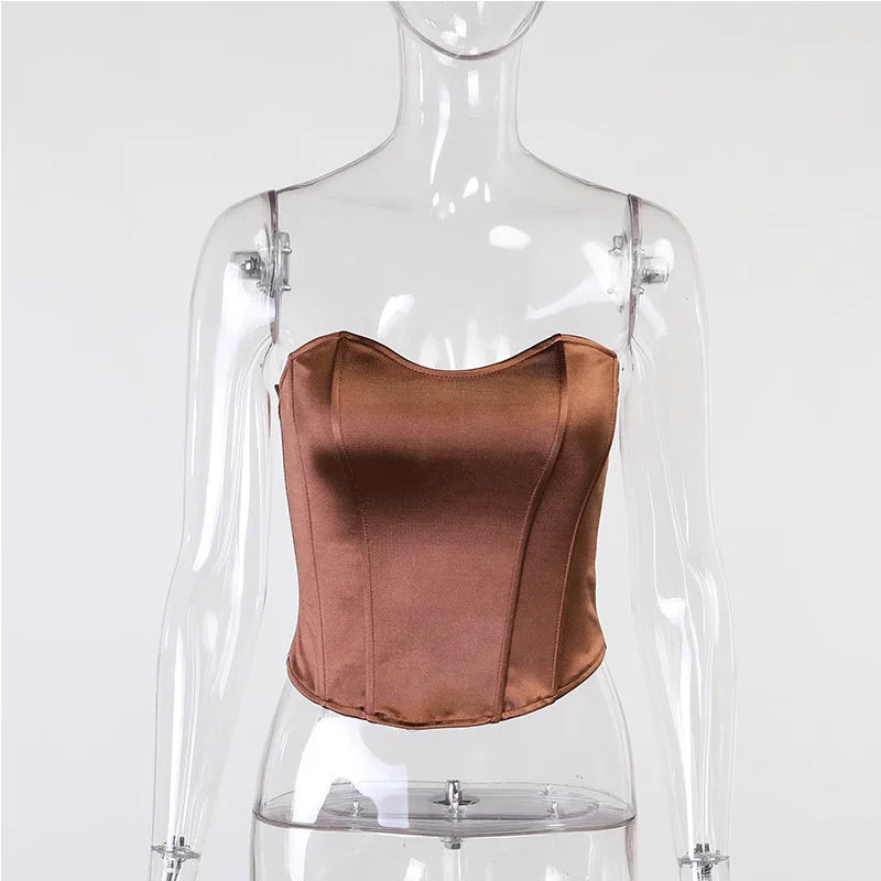 Strapless Corset Crop Top