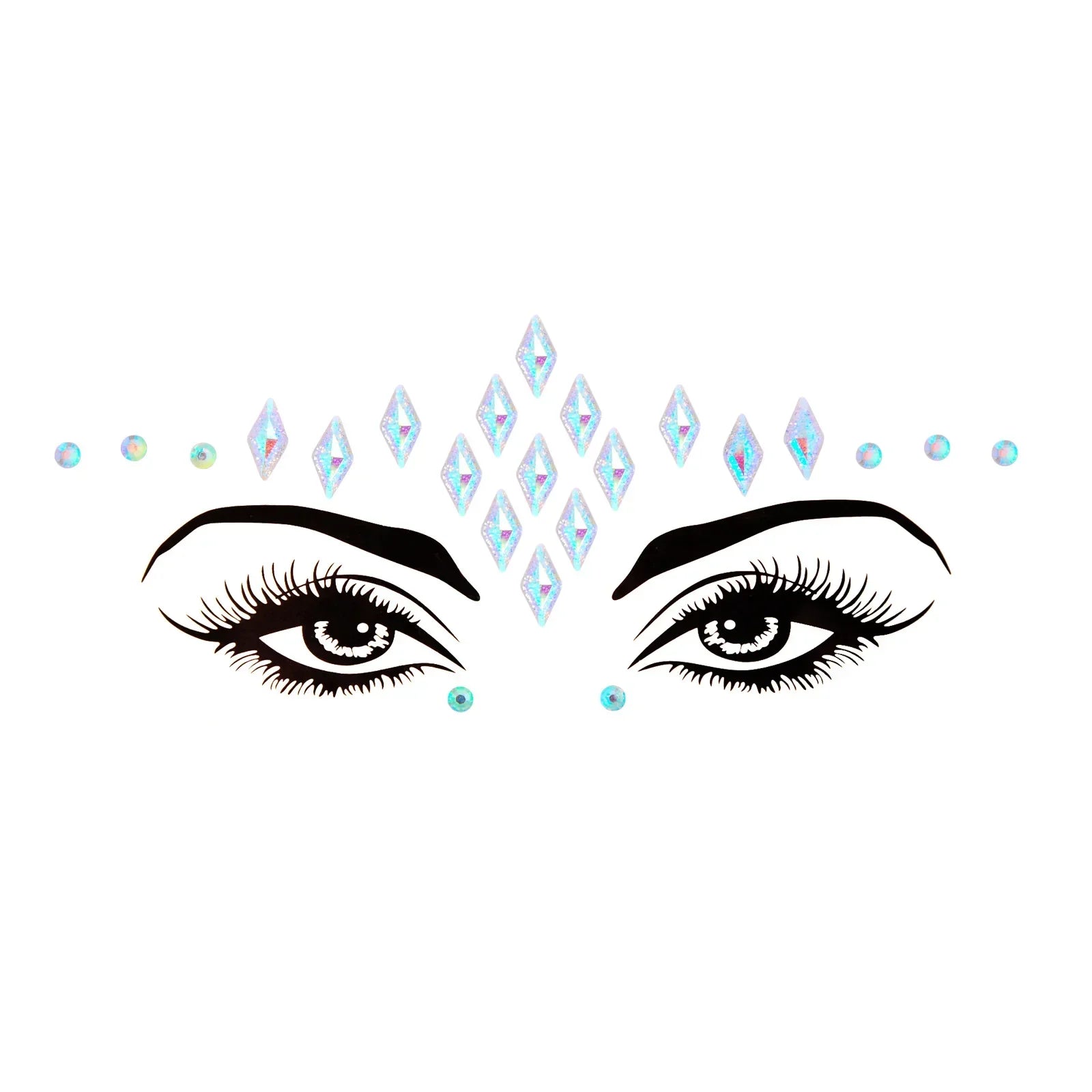 3D Sexy Face Tattoo Stickers Temporary Tattoos Glitter Fake Tattoo Rhinestones Masquerade for Women Party Face Jewels Tattoo