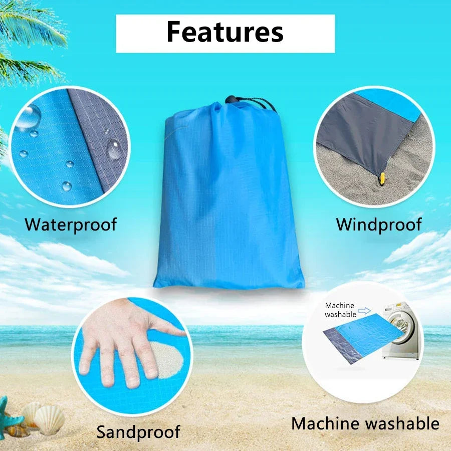 200x210cm Portable Sandproof Waterproof Beach Mat