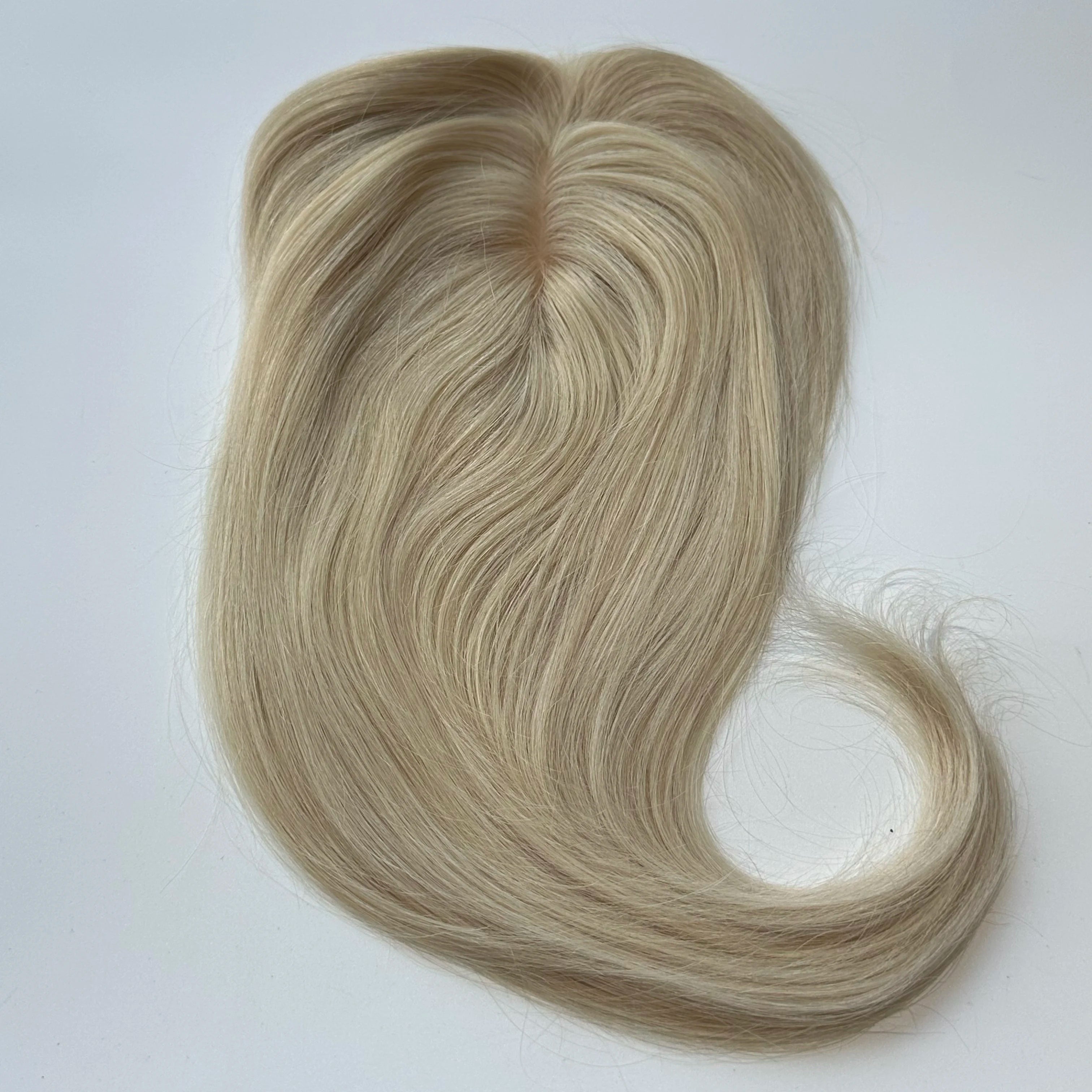 Human Hair Topper Middle Part Lace Wispy Fringe 7x10