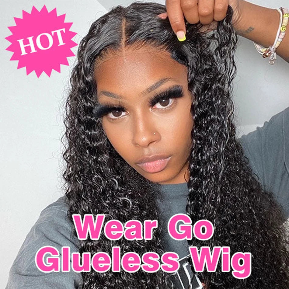 Glueless Water Wave Full Lace Front Wig 250% Density