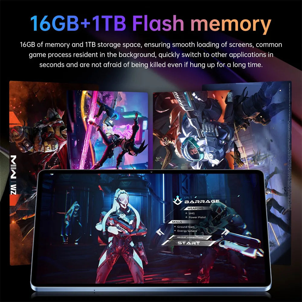 Upgraded Pad 16 Pro Tablet Android 15 Global Version 22GB+2TB 10.1" Children's Kids Tab 10000mAh Original 5G Dual SIM Tablet PC