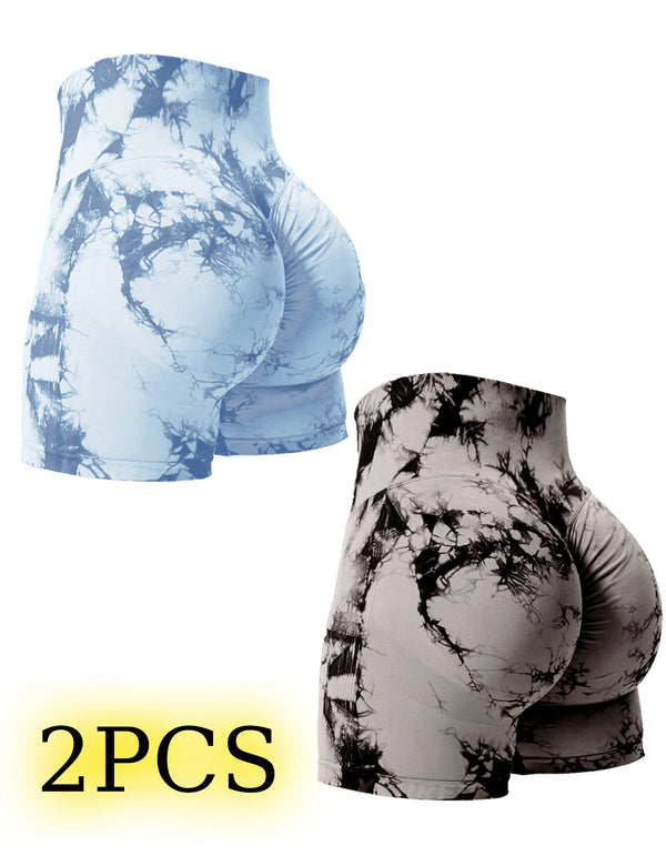 Tie-Dye Butt-Lifting Gym Shorts (2-Pack)