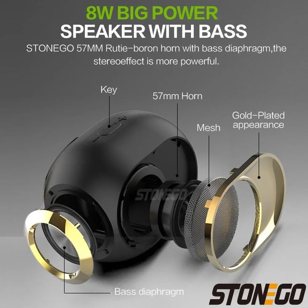 STONEGO Portable Wireless Bluetooth Speaker — 8W with TWS Stereo
