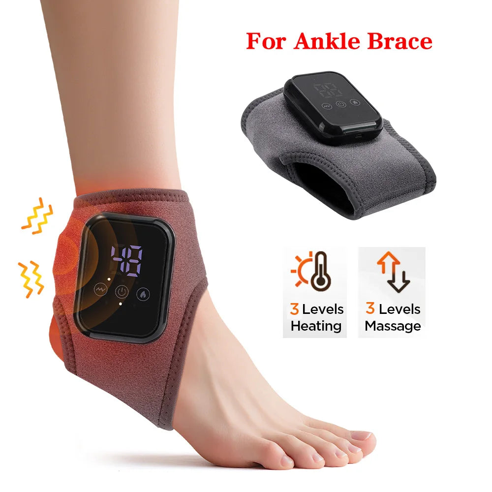 Electric Heated Wrist & Ankle Brace — Vibration Massage with Hot Compress